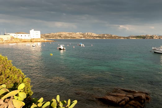 sea and gray sky on the island La Maddalena