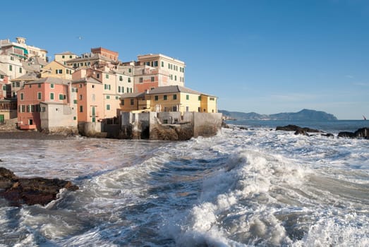 rough sea to Genoa to Boccadasse