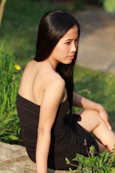 Beautiful sitting girl