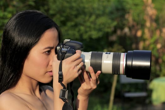 Young woman photographer