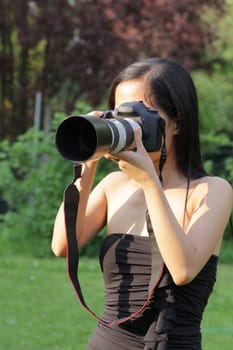 Young woman photographer