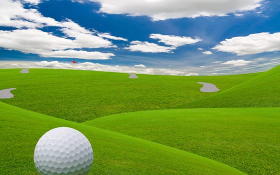 golf course under the blue sky