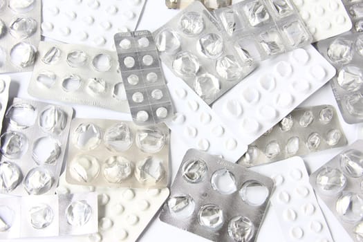 Empty tablet blister packs
