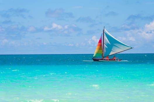 colorful sailing boat on Boracay island, Philippines