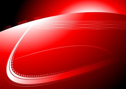 Bright red technical background with circles and lines
