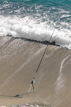 fishing rod on the beach