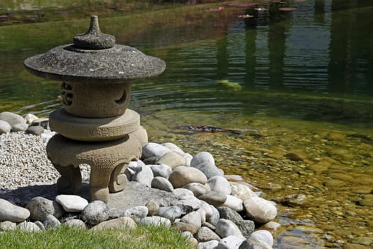 Stone lantern in a Japanese garden