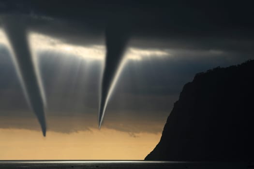 Tornado over water