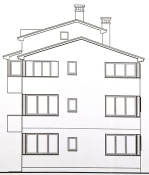 project of a house on a paper
