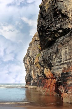 ballybunion cliffs and reflection on the west coast of ireland