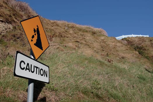 a landslide sign in county kerry ireland
