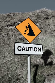 a landslide sign in county kerry ireland