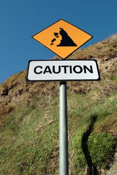a landslide sign in county kerry ireland