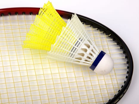 badminton racquet with two balls