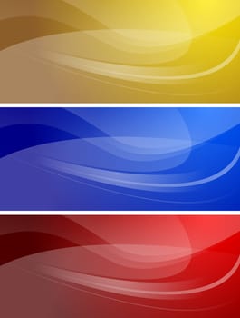 Set of abstract wavy banners (eps 10)