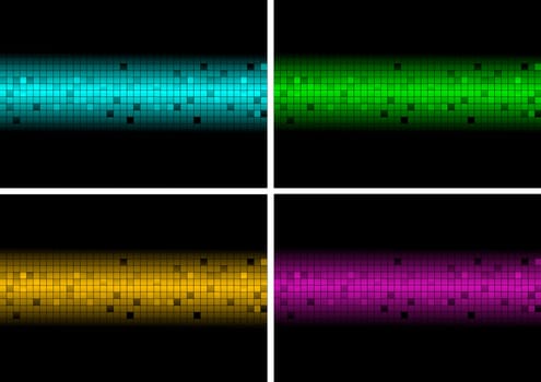 Set of abstract mosaic banners