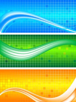Set of abstract wavy banners