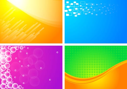 Set of colourful business cards - eps 10