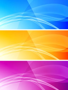 Set of abstract wavy banners - eps 10