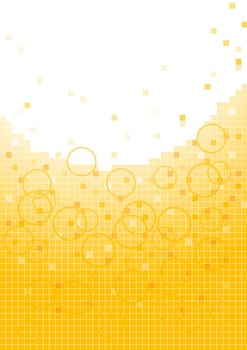 Two-coloured bright background with circles and squares