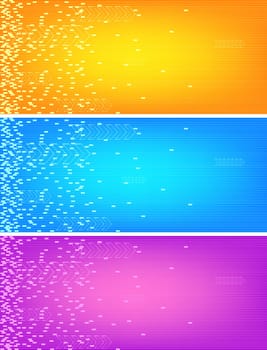 Set of three colourful banners for your design