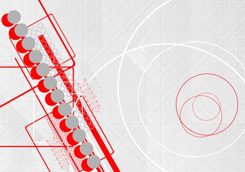 Abstract vector background with circles and arrows