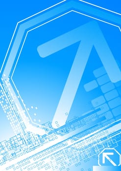 Bright background for your design with big arrow