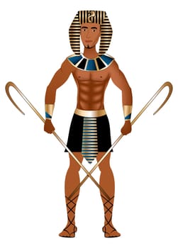 Vector Illustration of a man dressed in Egyptian Carnival Halloween Costume.