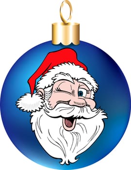 Vector Illustration of Santa Face Ornament.