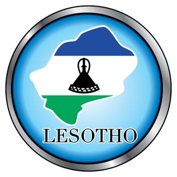 Vector Illustration for Lesotho, Round Button.
