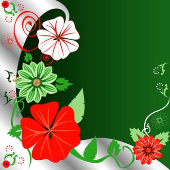 Vector Illustration of a Christmas background Floral template.