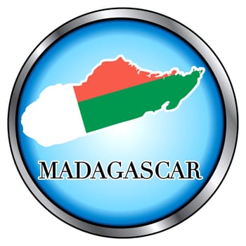 Vector Illustration for Madagascar, Round Button.