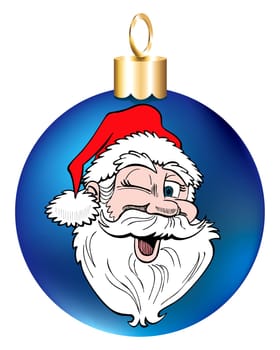 Vector Illustration of Santa Face Ornament.