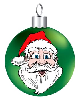 Vector Illustration of Santa Face Ornament.
