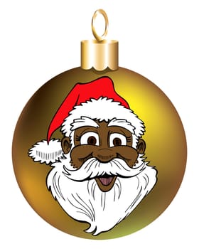 Vector Illustration of Santa Face Ornament.