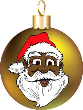 Vector Illustration of Santa Face Ornament.