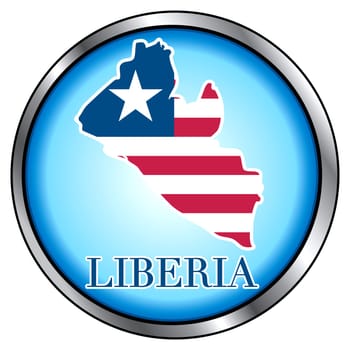 Vector Illustration for Liberia, Round Button.