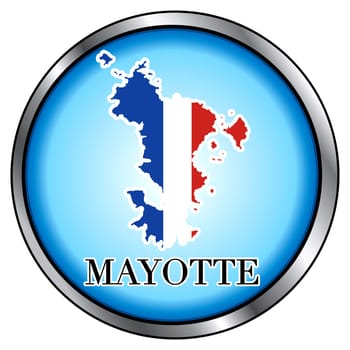 Vector Illustration for Mayotte, Round Button.