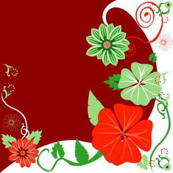 Vector Illustration of a Christmas background Floral template.