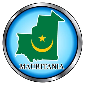 Vector Illustration for Mauritania, Round Button.
