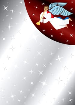 Vector Illustration of Angel Background with stars. There is space for text or image.