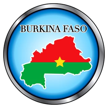 Vector Illustration for Burkina Faso, Round Button.