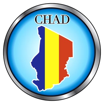 Vector Illustration for Chad, Round Button.