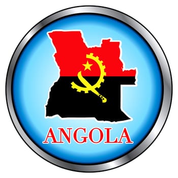 Vector Illustration for Angola, Round Button.