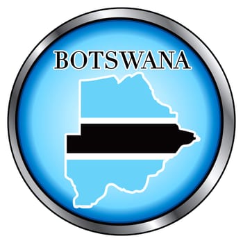Vector Illustration for Botswana, Round Button.