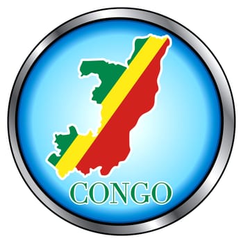 Vector Illustration for Congo, Round Button.