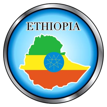 Vector Illustration for the country of Ethiopia Round Button.