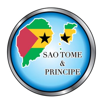 Vector Illustration for the country of Sao Tome and Principe Round Button.