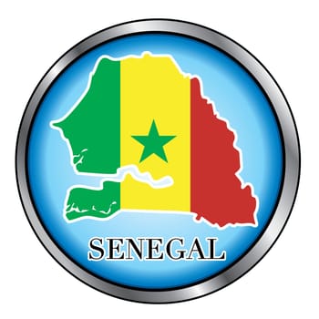 Vector Illustration for the country of Senegal Round Button.