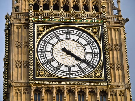 Big ben clock close up wiev